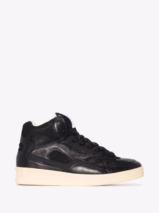 Black Basket High Top Leather Sneakers