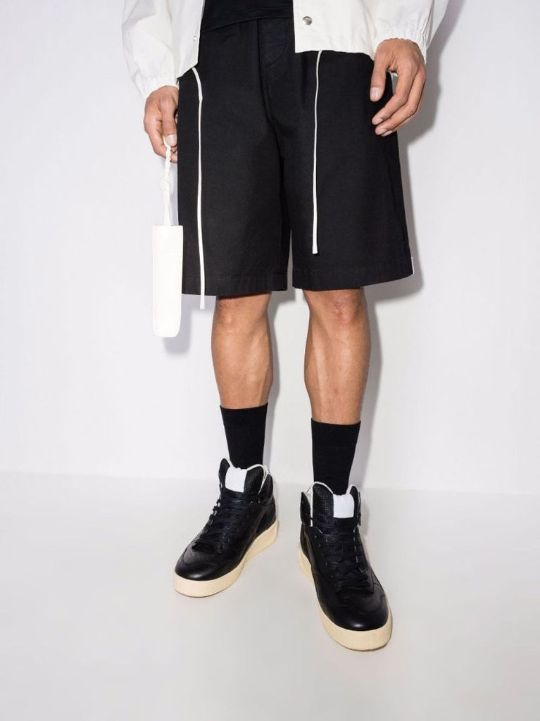 Black Basket High Top Leather Sneakers
