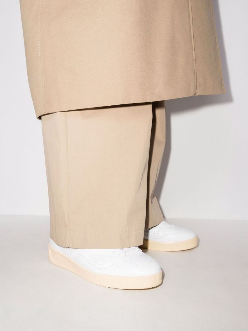 White Basket Low Top Leather Sneakers
