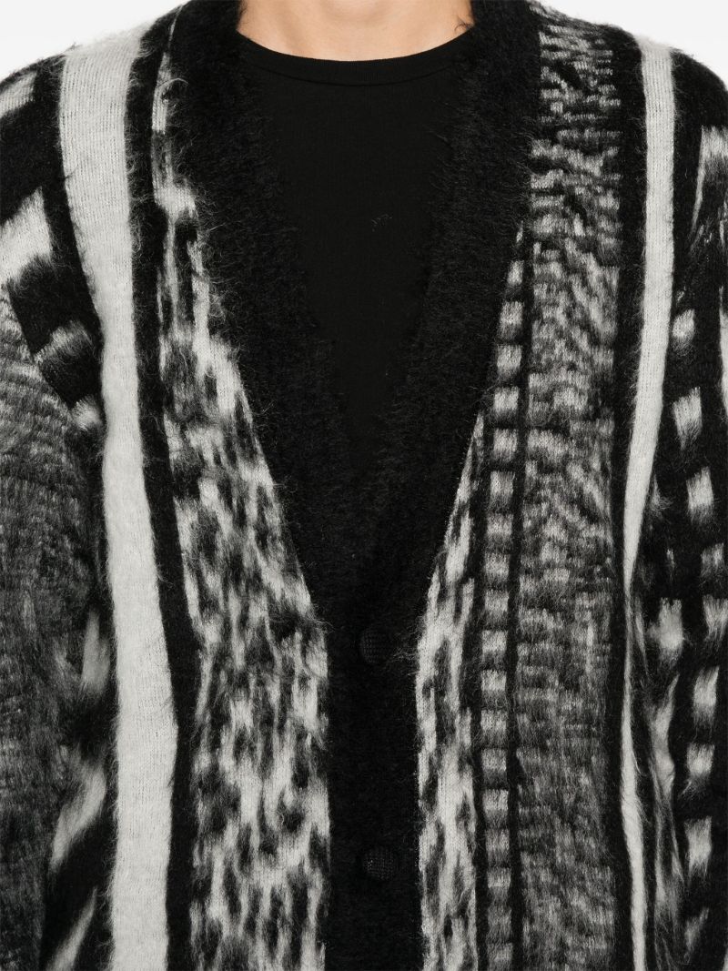Black and White Jungle Knit Cardigan