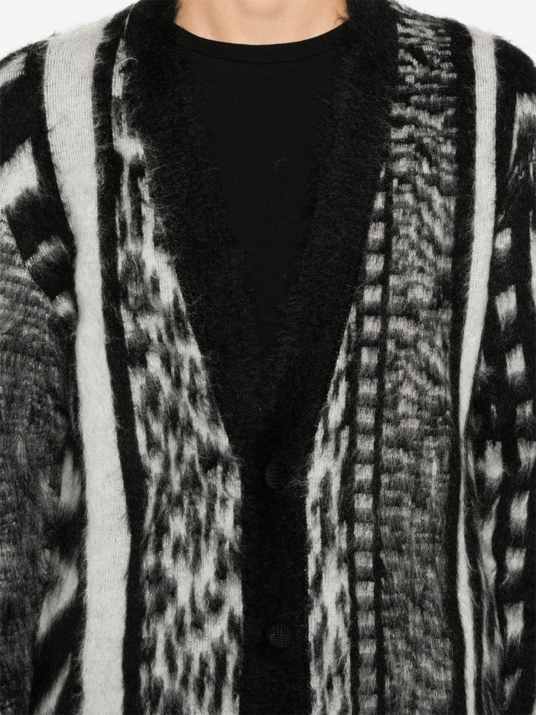 Black and White Jungle Knit Cardigan
