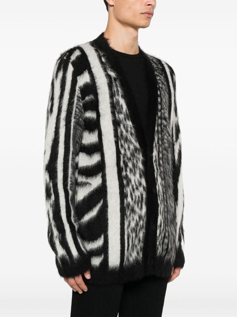 Black and White Jungle Knit Cardigan
