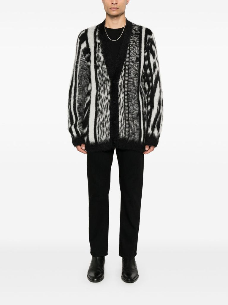 Black and White Jungle Knit Cardigan