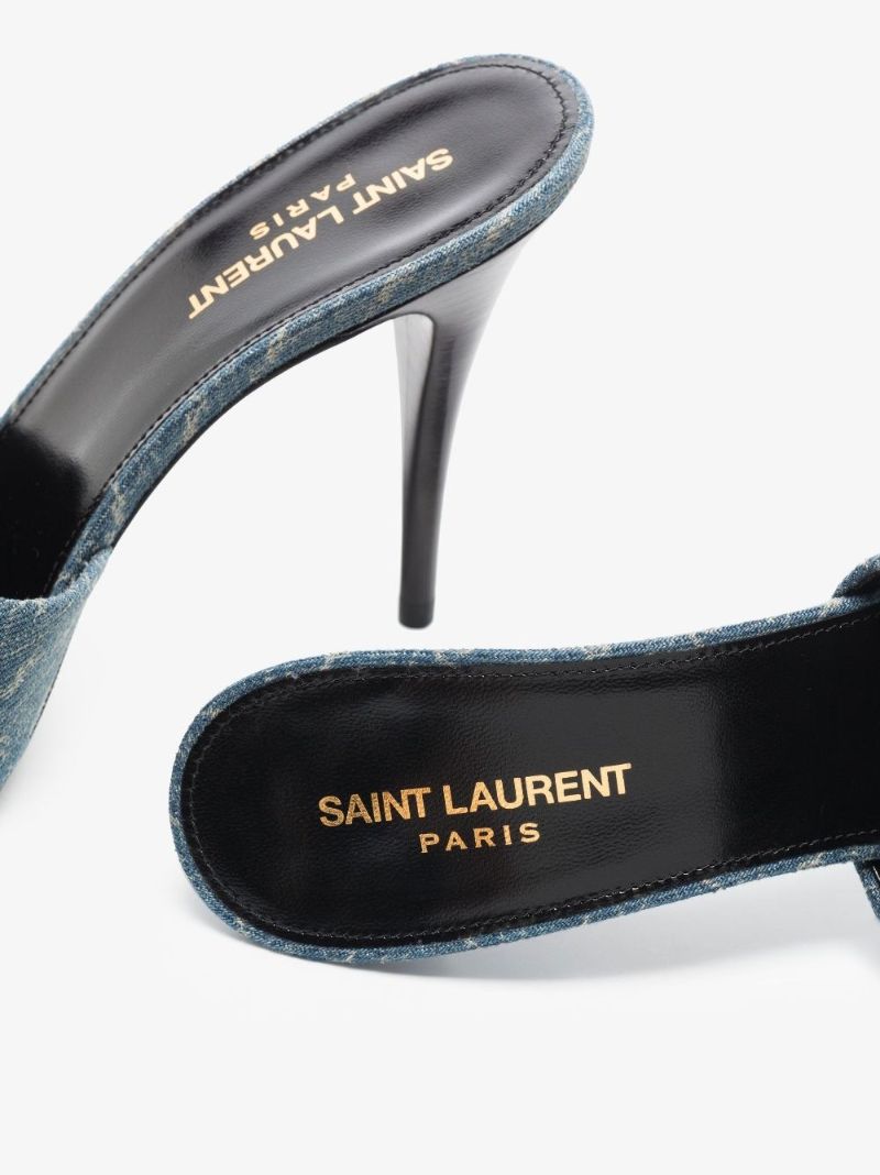 Blue La 16 95 Monogram Denim Mules