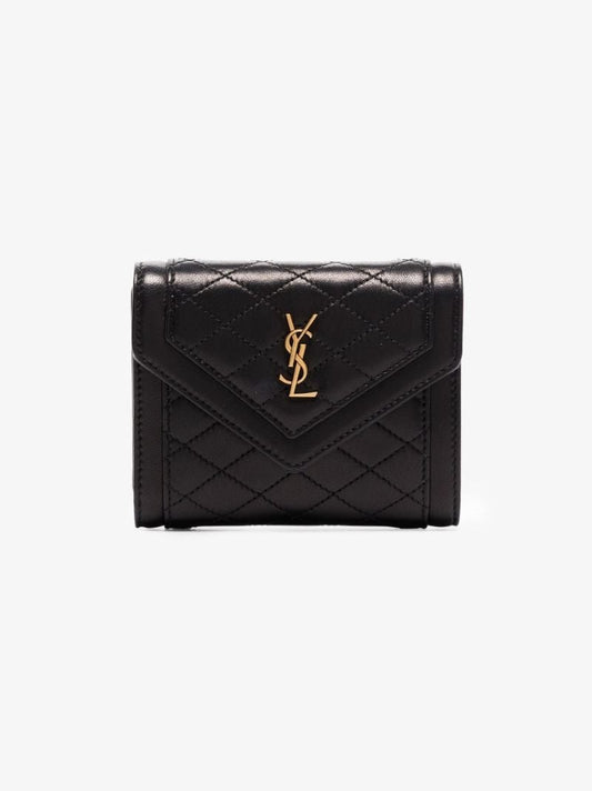 Black Gaby Quilted Leather Wallet