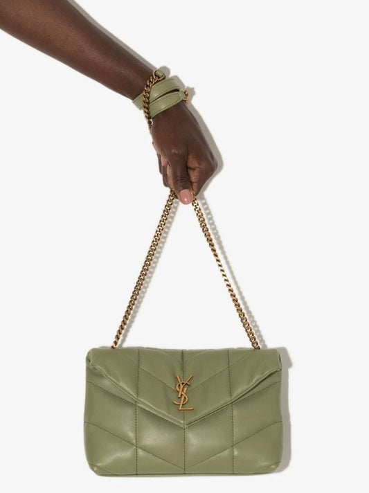 Green Puffer Toy Leather Shoulder Bag