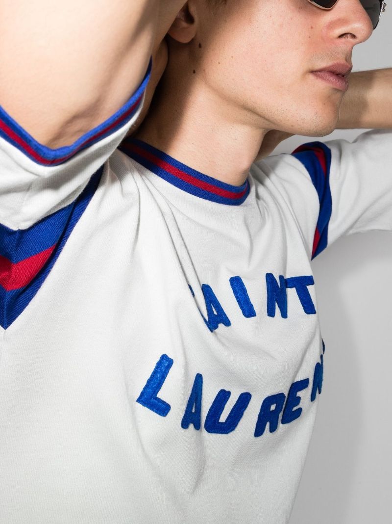 White Logo Print Cotton T-shirt