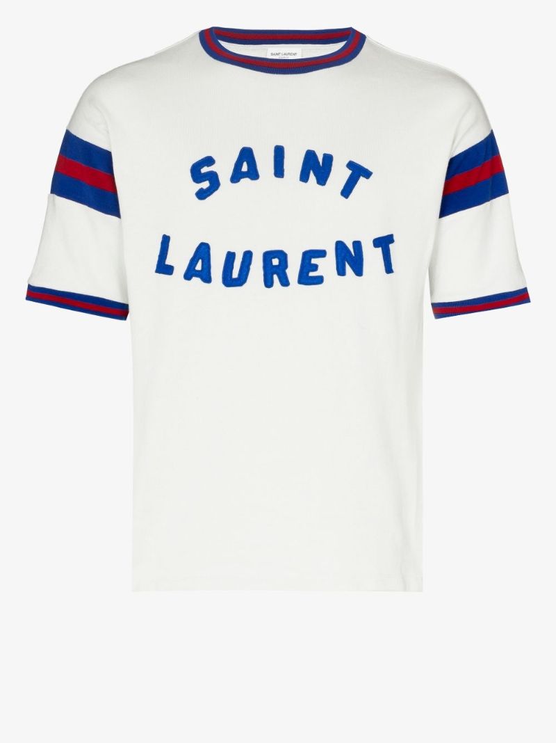 White Logo Print Cotton T-shirt