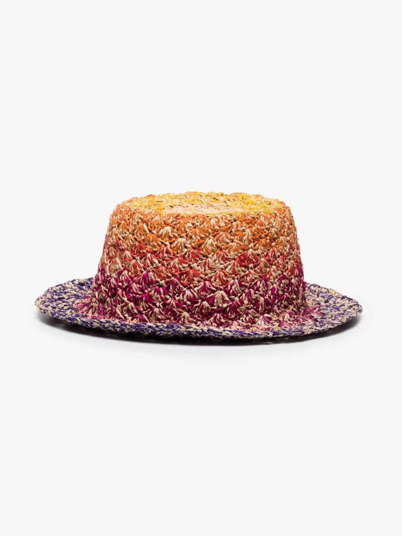 Multicoloured Positano OmbrÃ_x0083_Â© Straw Bucket Hat