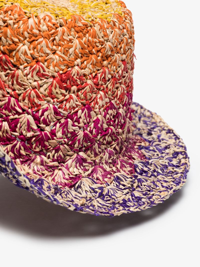 Multicoloured Positano OmbrÃ_x0083_Â© Straw Bucket Hat