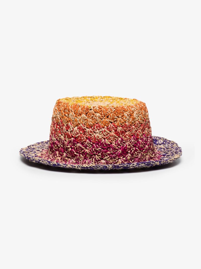 Multicoloured Positano OmbrÃ_x0083_Â© Straw Bucket Hat