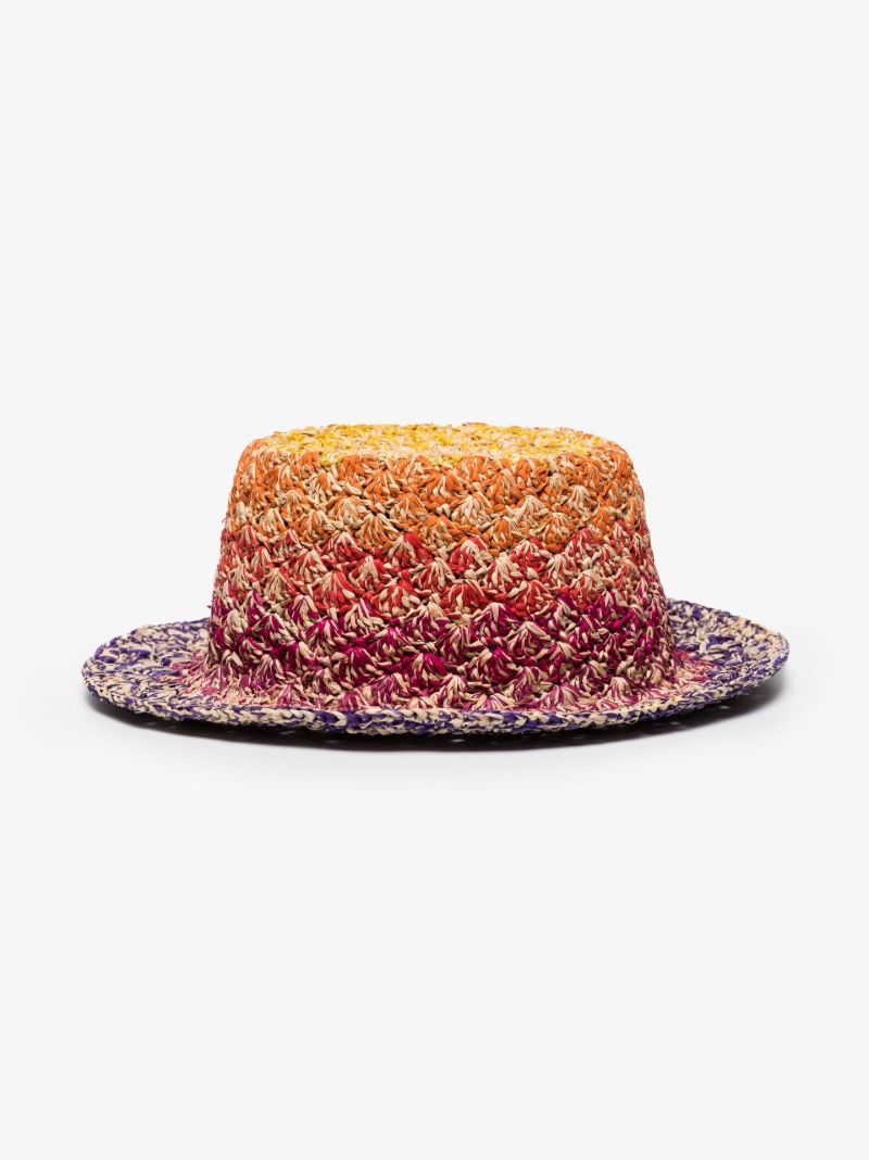 Multicoloured Positano OmbrÃ_x0083_Â© Straw Bucket Hat