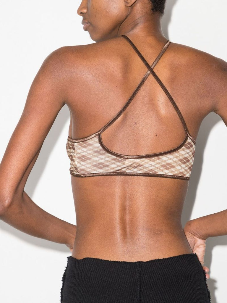 Chk Argyle Print Bralette Top