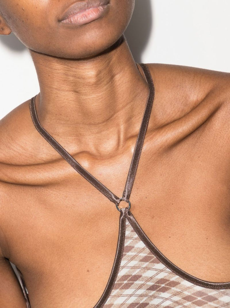 Chk Argyle Print Bralette Top