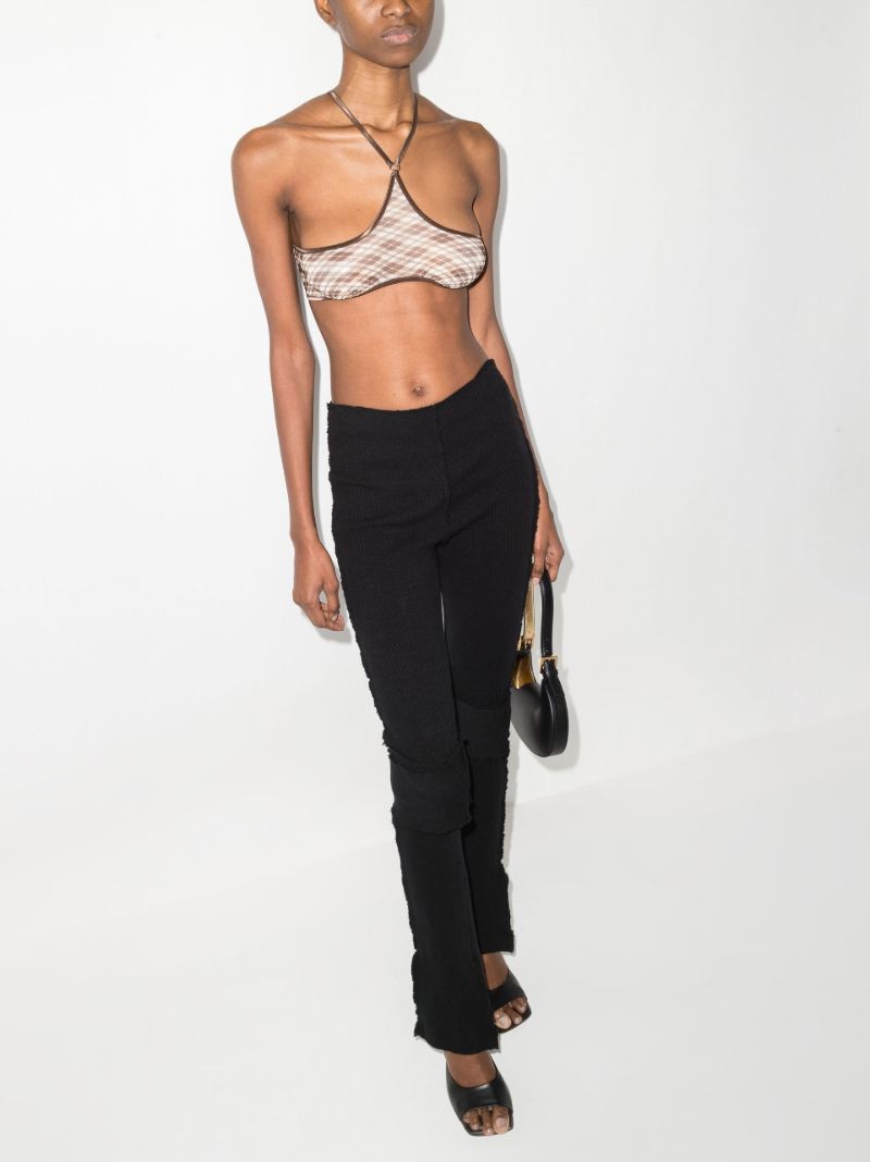 Chk Argyle Print Bralette Top