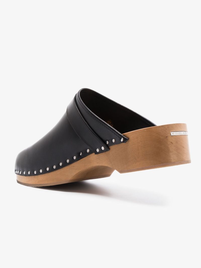 Black Thalie Leather Clogs