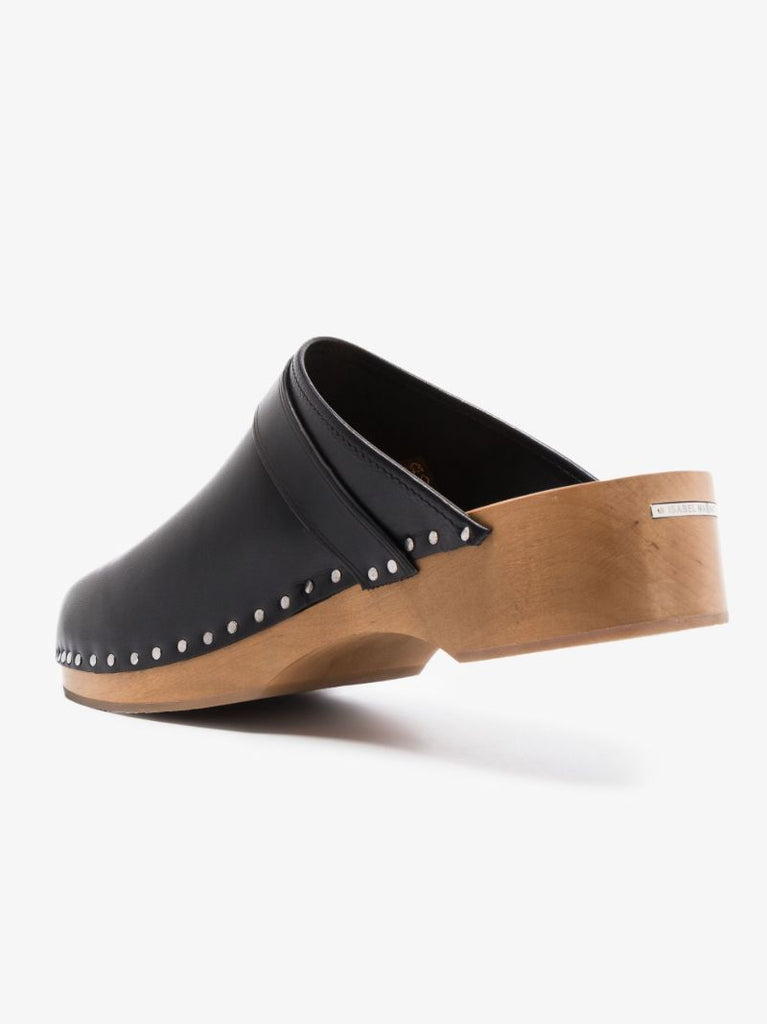 Black Thalie Leather Clogs
