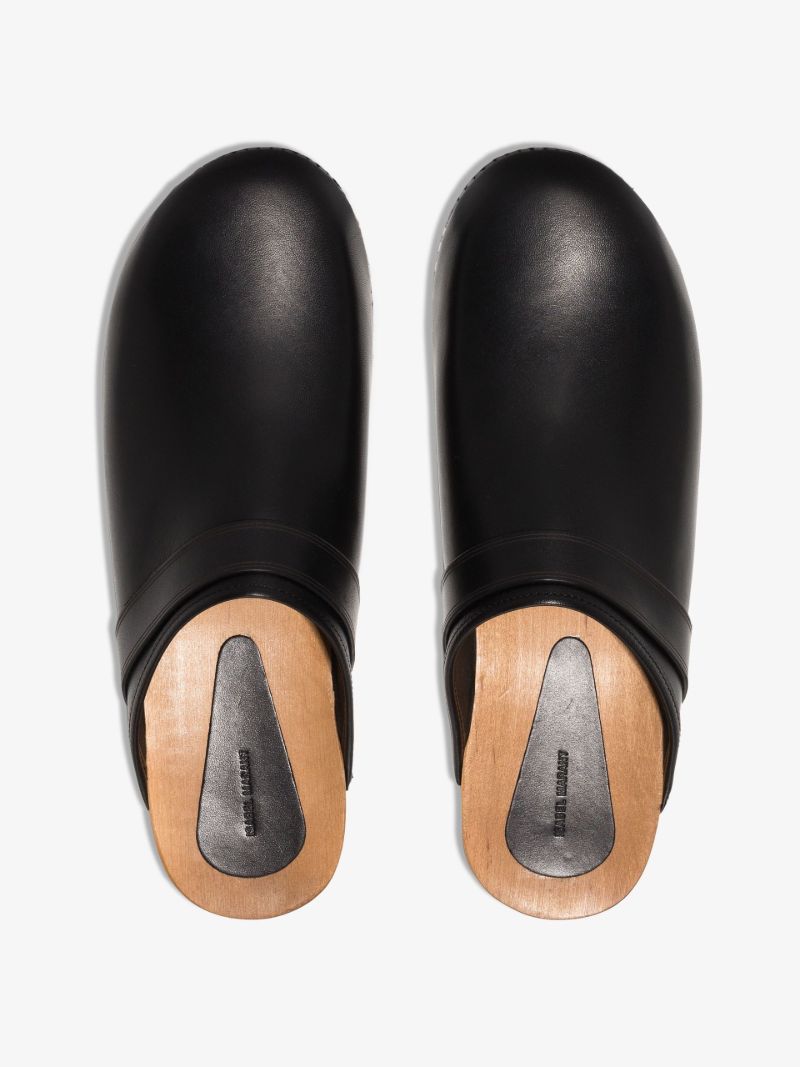 Black Thalie Leather Clogs