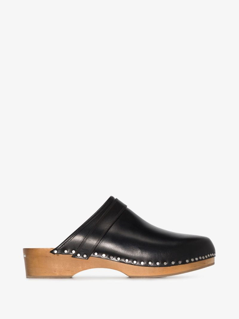 Black Thalie Leather Clogs