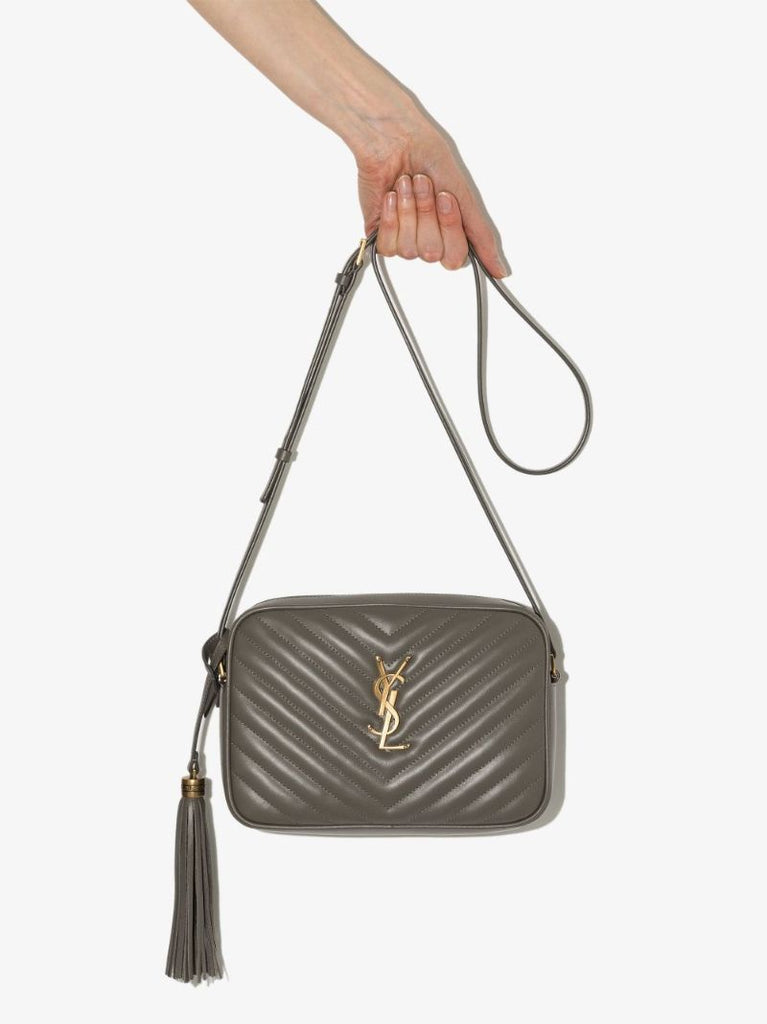 Grey Lou Leather Camera Bag