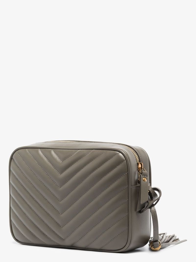 Grey Lou Leather Camera Bag