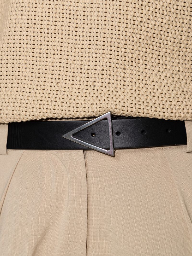 Black Triangle Leather Belt