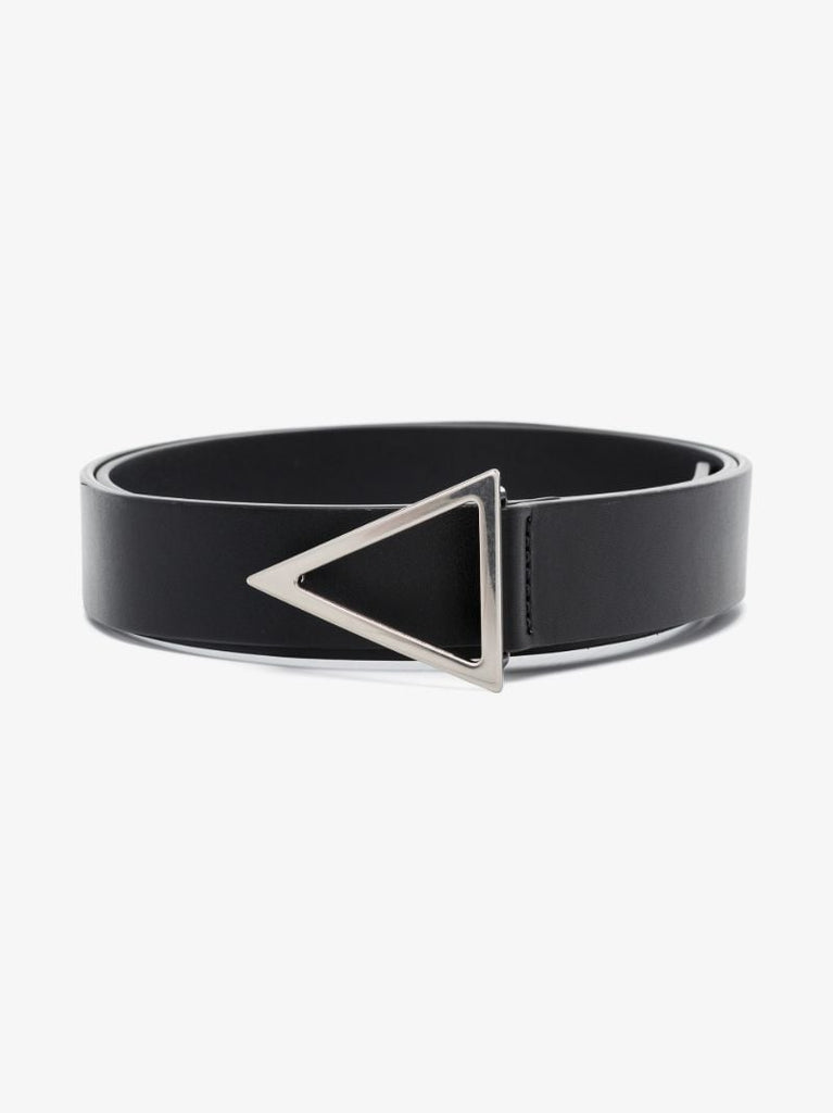 Black Triangle Leather Belt