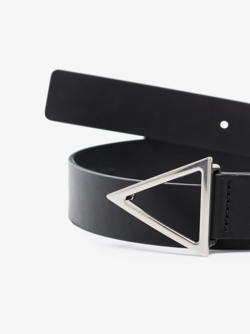 Black Triangle Leather Belt
