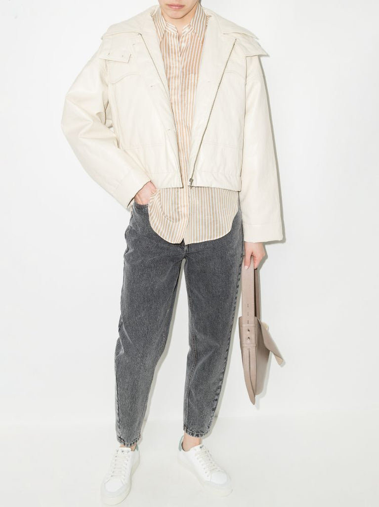 Metallic Trim Striped Shirt