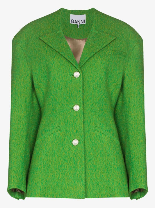 Sculpted Single-breasted Wool Blazer