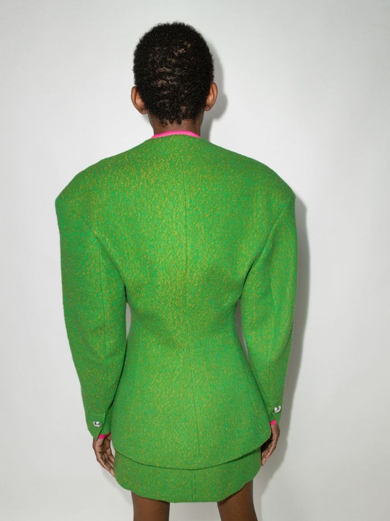 Sculpted Single-breasted Wool Blazer