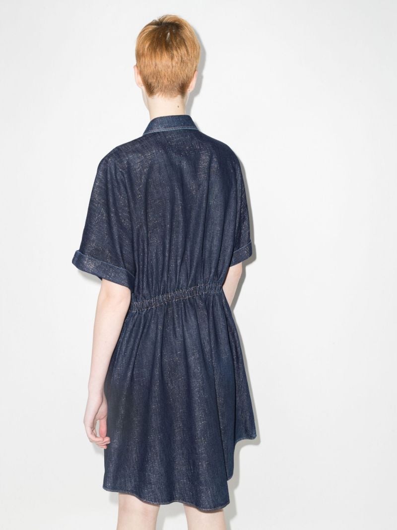 Sparkling Denim Mini Shirt Dress