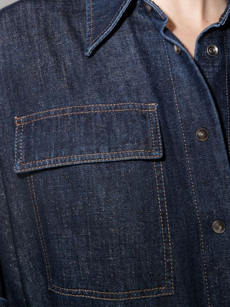 Sparkling Denim Mini Shirt Dress