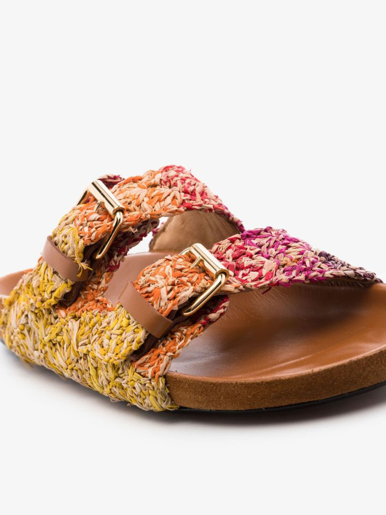 Yellow Lennyo Raffia Sandals