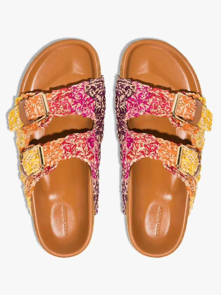 Yellow Lennyo Raffia Sandals