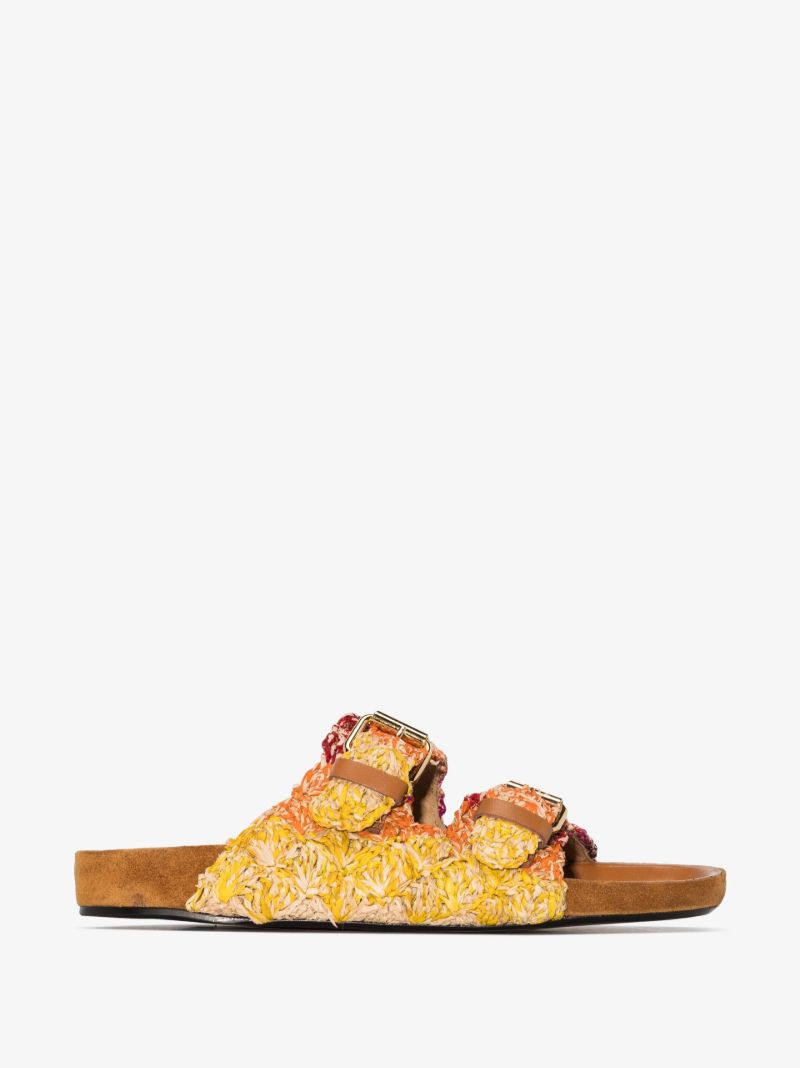 Yellow Lennyo Raffia Sandals
