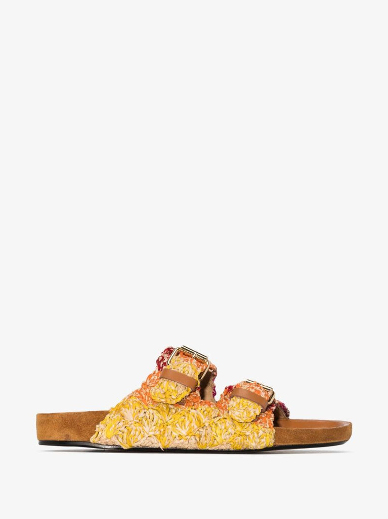 Yellow Lennyo Raffia Sandals