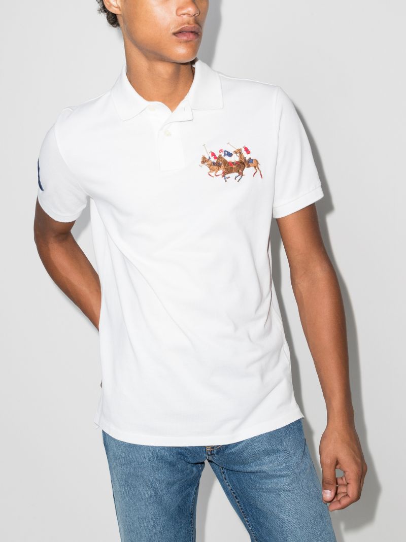 White Logo Cotton Polo Shirt