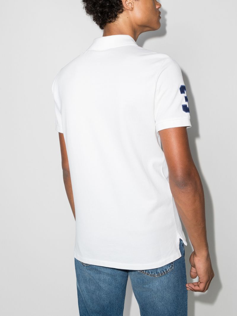 White Logo Cotton Polo Shirt
