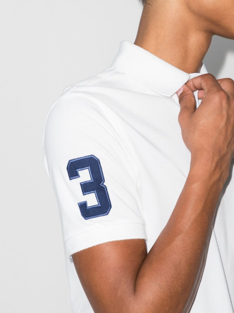 White Logo Cotton Polo Shirt