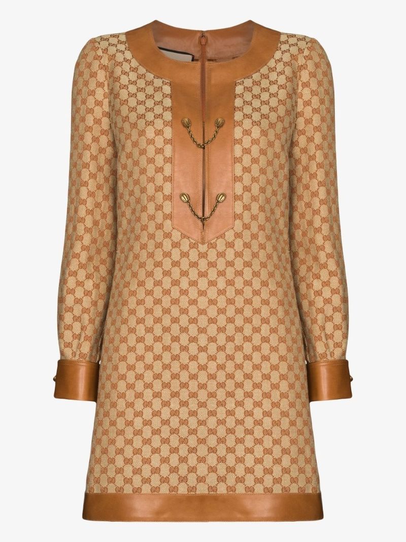 Gg Logo Print Shift Dress