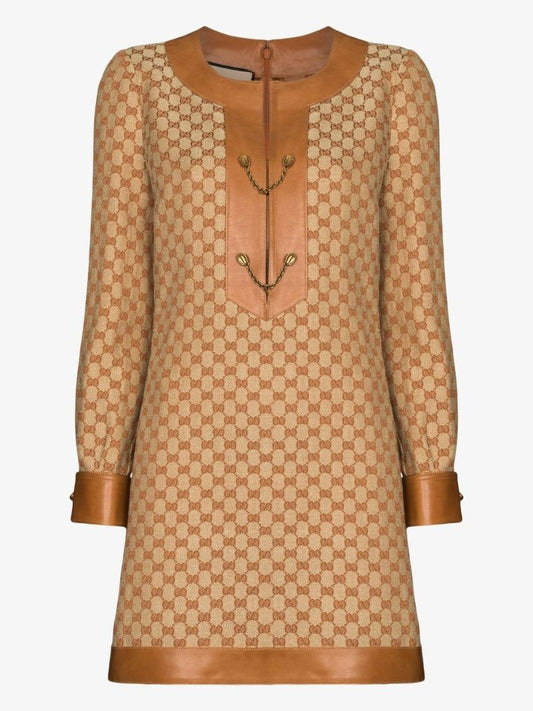 Gg Logo Print Shift Dress