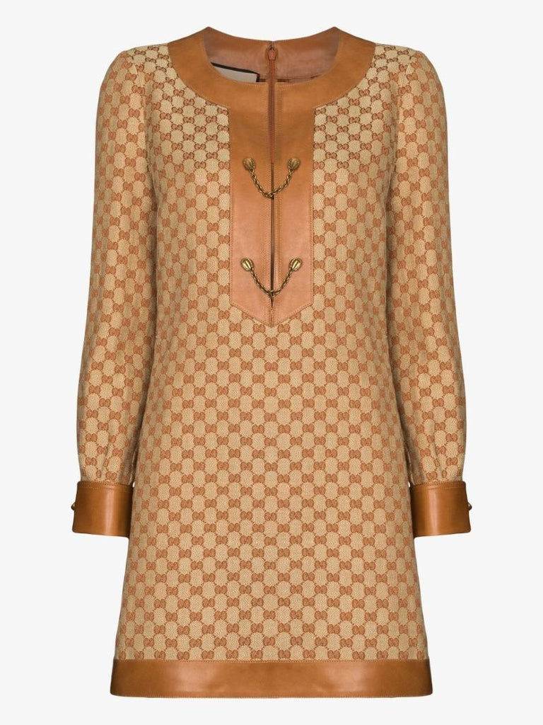 Gg Logo Print Shift Dress