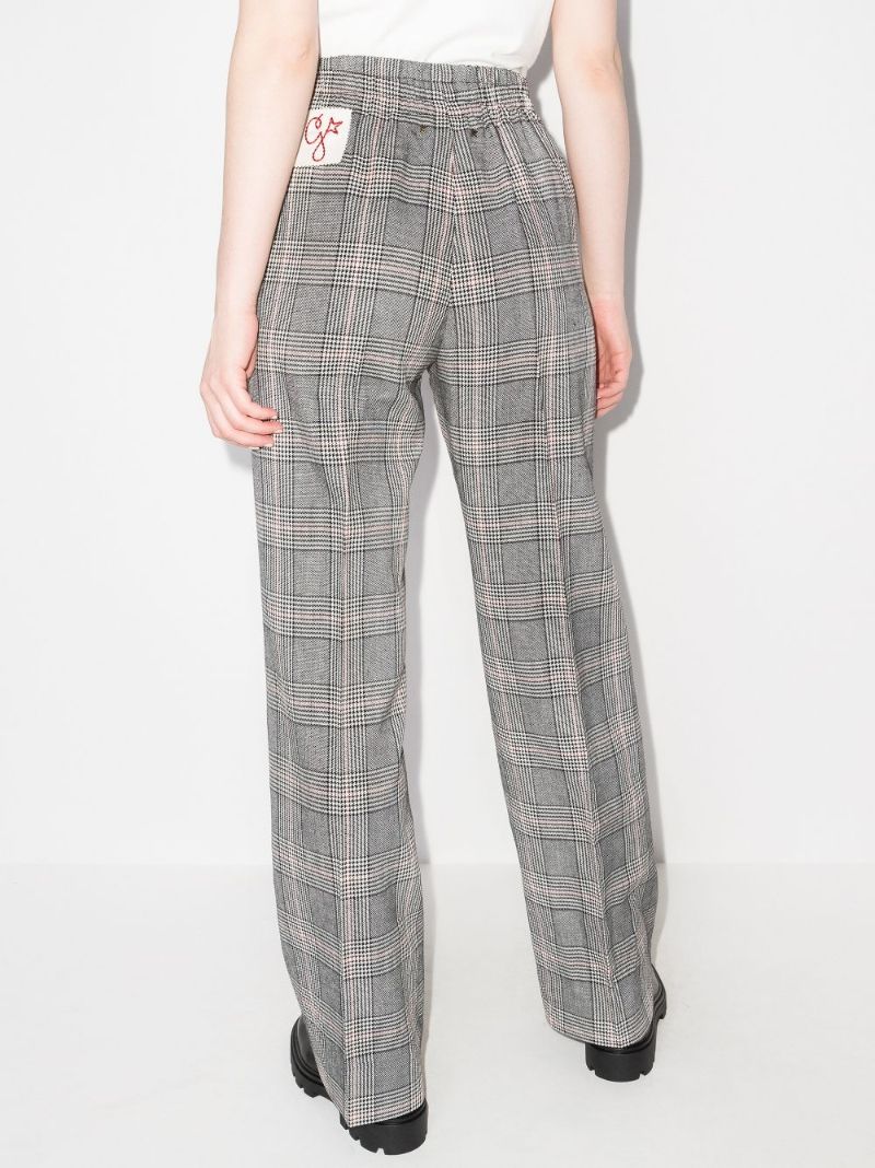 Check High Waist Trousers