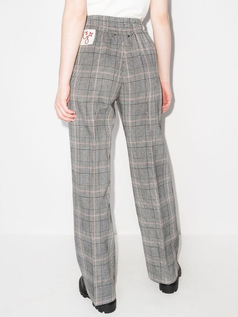 Check High Waist Trousers