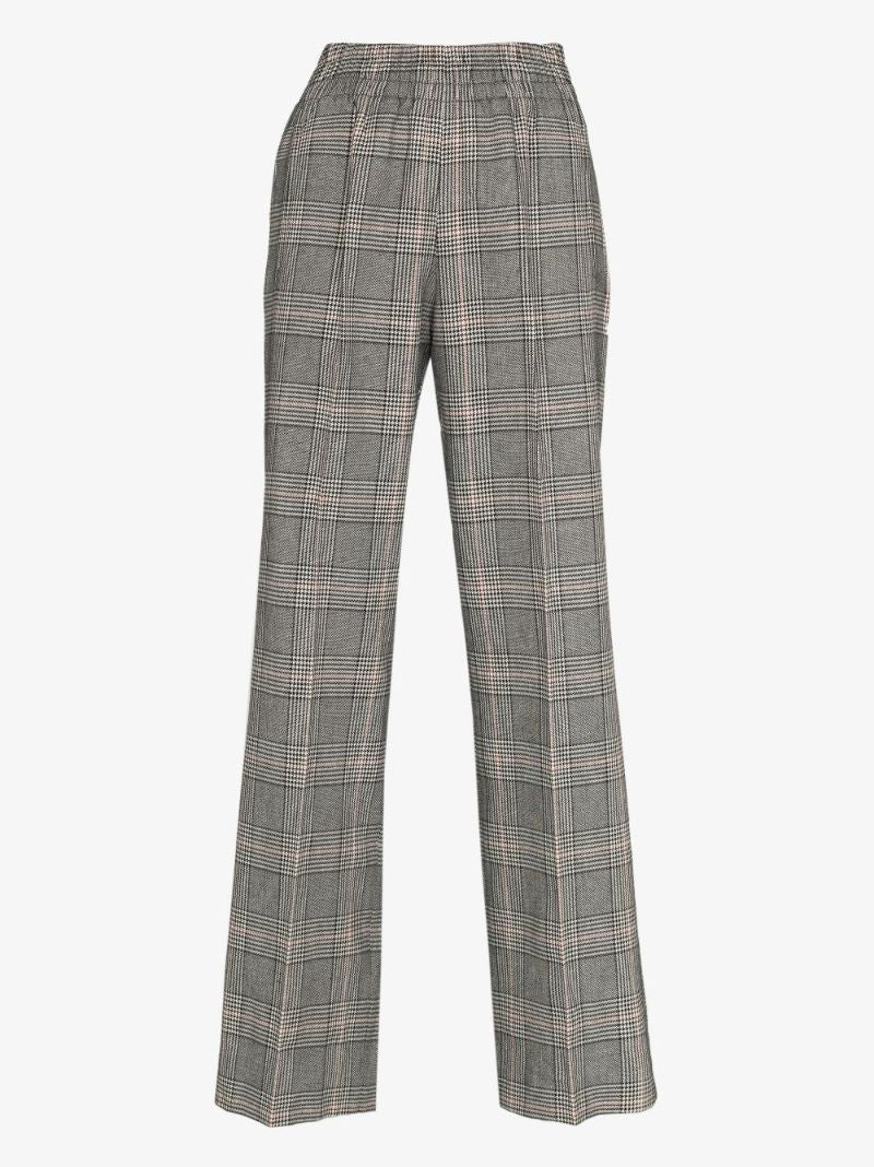 Check High Waist Trousers