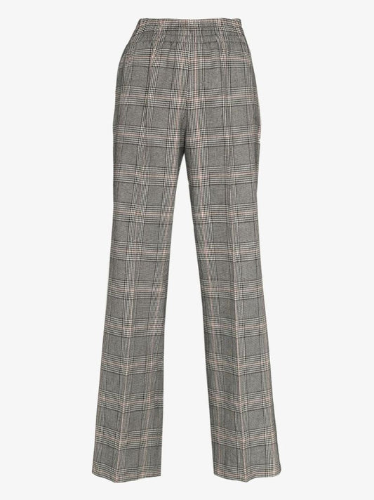 Check High Waist Trousers