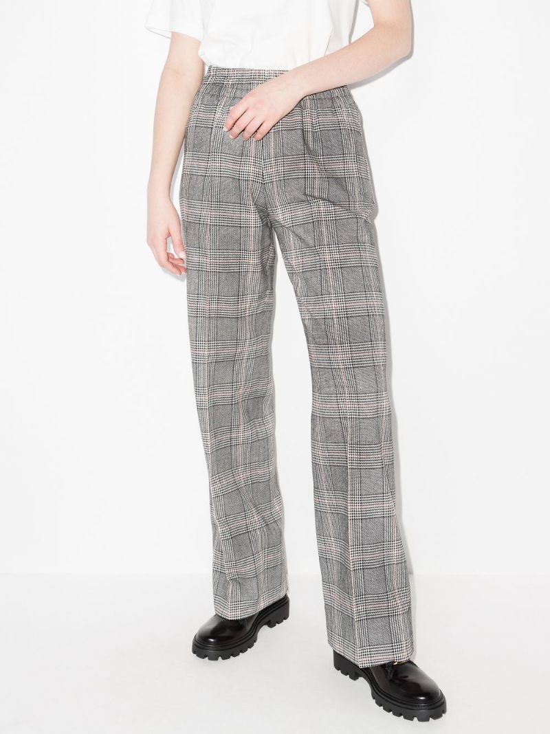 Check High Waist Trousers