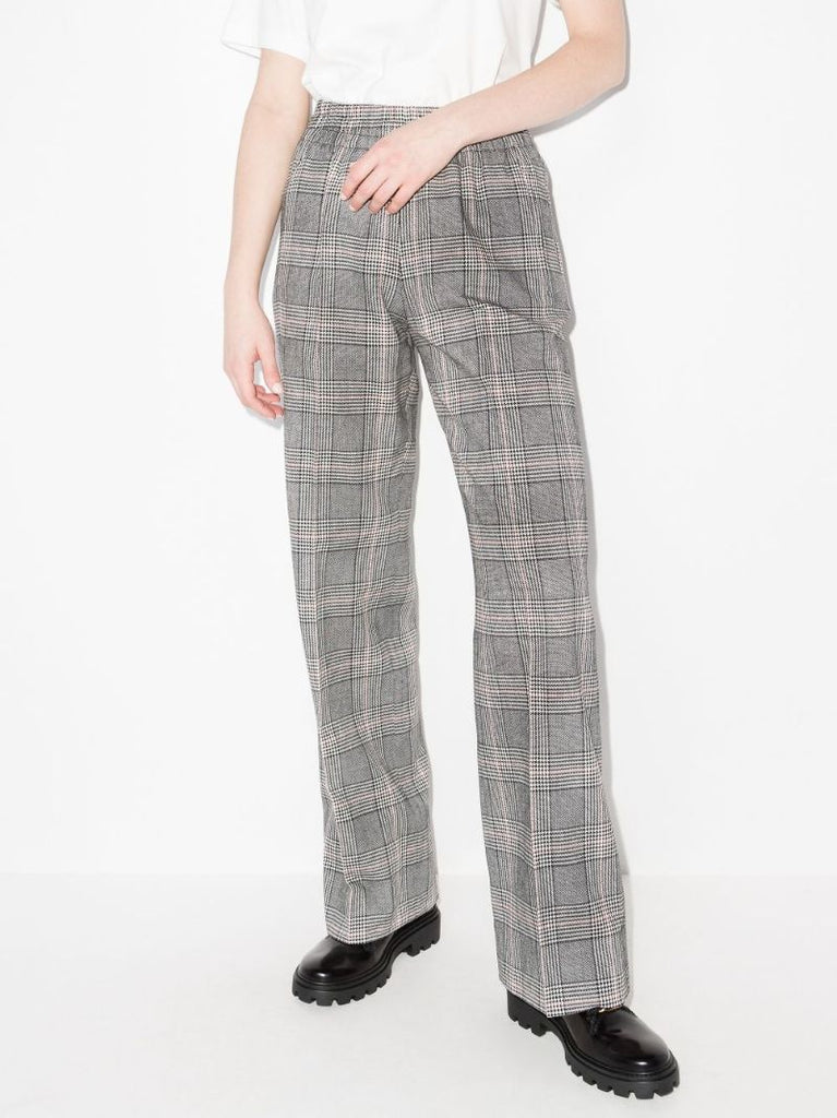 Check High Waist Trousers