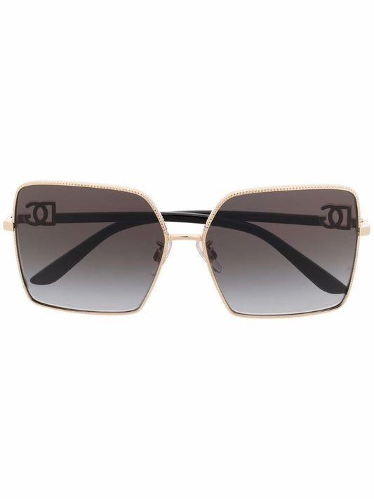 Gold Tone Logo Plaque Sunglasses